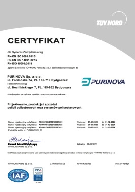 Certyfikat Systemu Zarządzania ISO